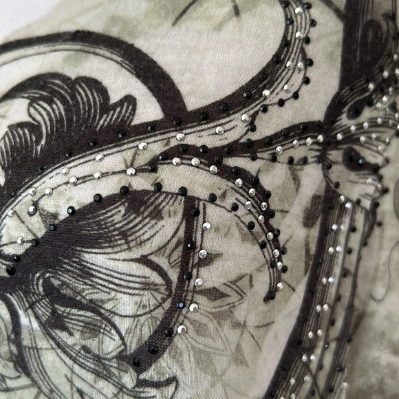 Level 8 Cream/Tan Vneck with Grommet Detail Tunic Sz 2x - Picture 3 of 12